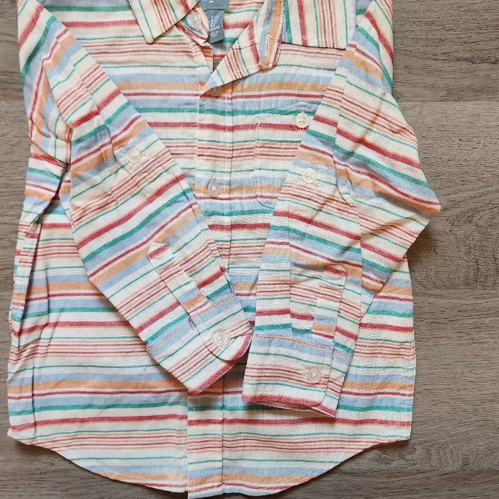 Baby Gap Boy's Multi-Color Striped Long Sleeve Casual Button Down Shirt Size 3